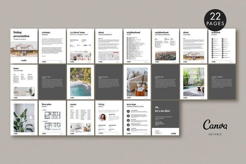 Real Estate Listing Presentation Canva Template, Property Presentation ...