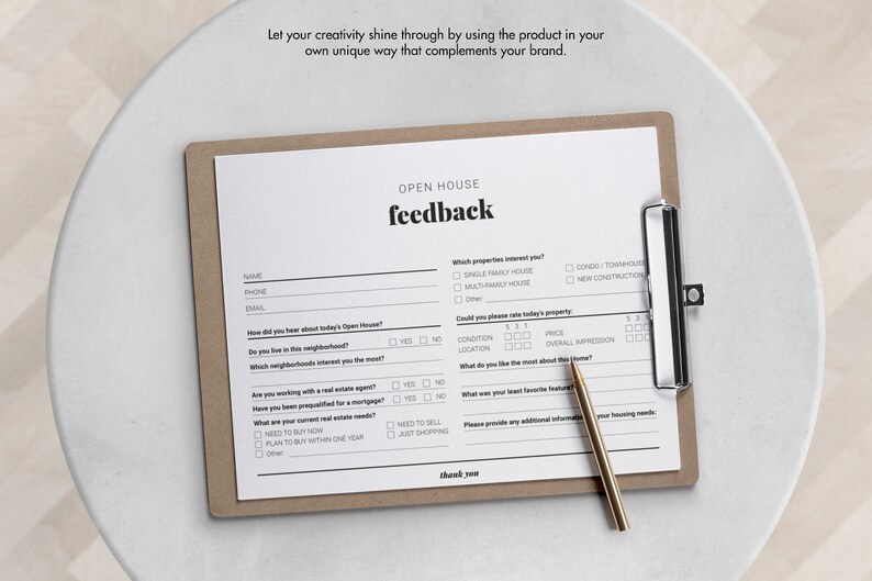 Open House Feedback Form, Guest Feedback Form, Open House Questionnaire, Feedback Form Printable ...