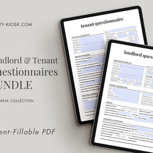 Real Estate Bundle, Landlord Questionnaire, Tenant Questionnaire, Landlord Intake Form, Tenancy Application Form, Fillable PDF