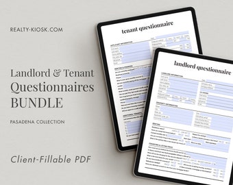 Real Estate Bundle, Landlord Questionnaire, Tenant Questionnaire, Landlord Intake Form, Tenancy Application Form, Fillable PDF