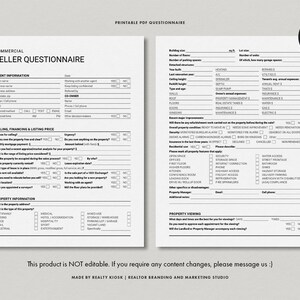 Commercial Building Questionnaire Commercial Real Estate Seller Questionnaire, Commercial Property Seller ...