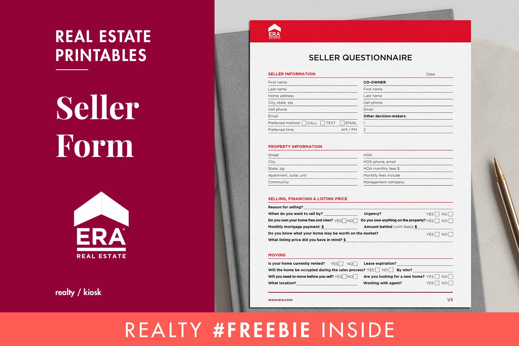 Paper & Party Supplies Graphic Design New Client Form ERA Real Estate