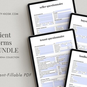 Real Estate Bundle, Buyer and Seller Questionnaire, Client Consultation, Landlord and Tenant Intake Forms, Tenancy Application, Fillable PDF