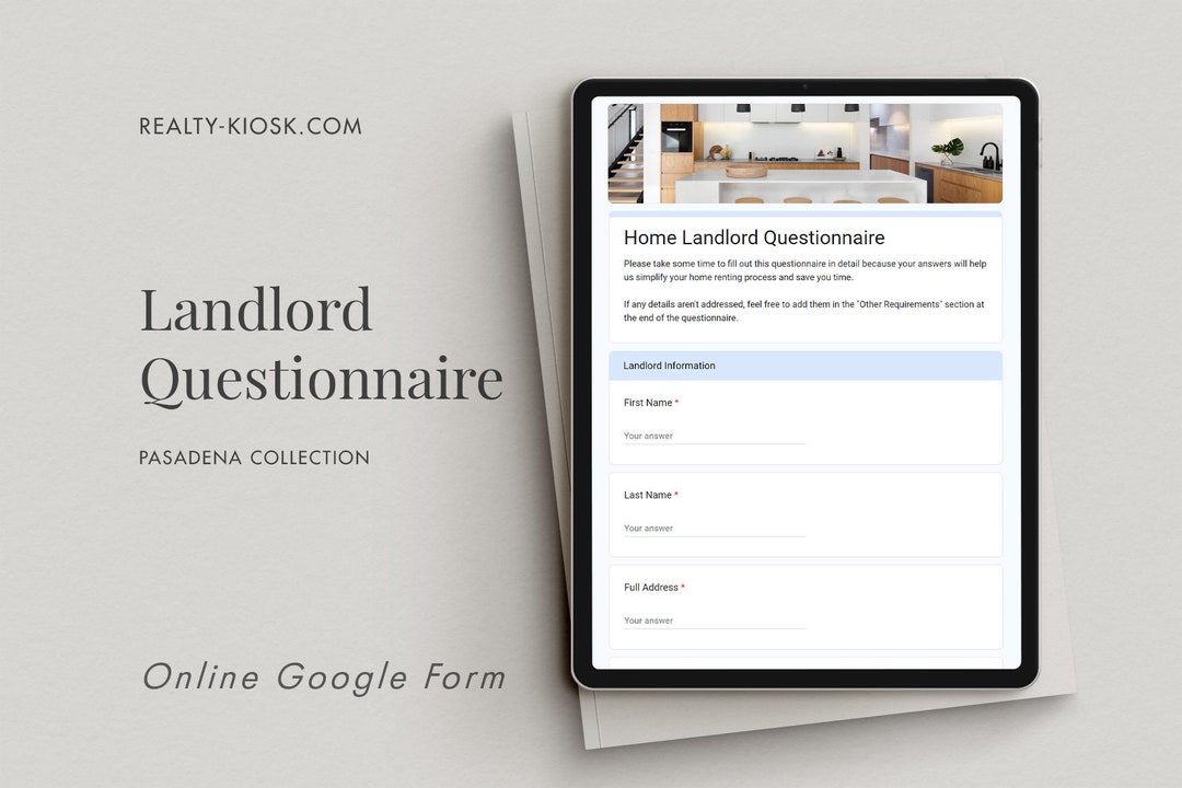 Online Landlord Questionnaire, Landlord Intake, Web Form Template ...