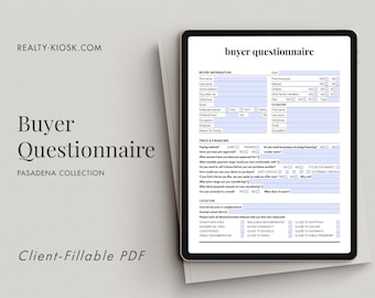 Cuestionario rellenable para compradores de viviendas inmobiliarias, formulario de consulta para compradores, formulario de cuestionario para clientes, formulario de bienes raíces, consulta para clientes PDF
