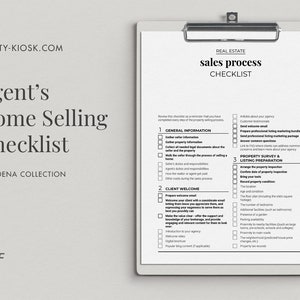 Real Estate Sales Process Checklist, Home Listing Checklist, Realtor Marketing Checklist, Realtor Planner, Listing Agent Printable Checklist