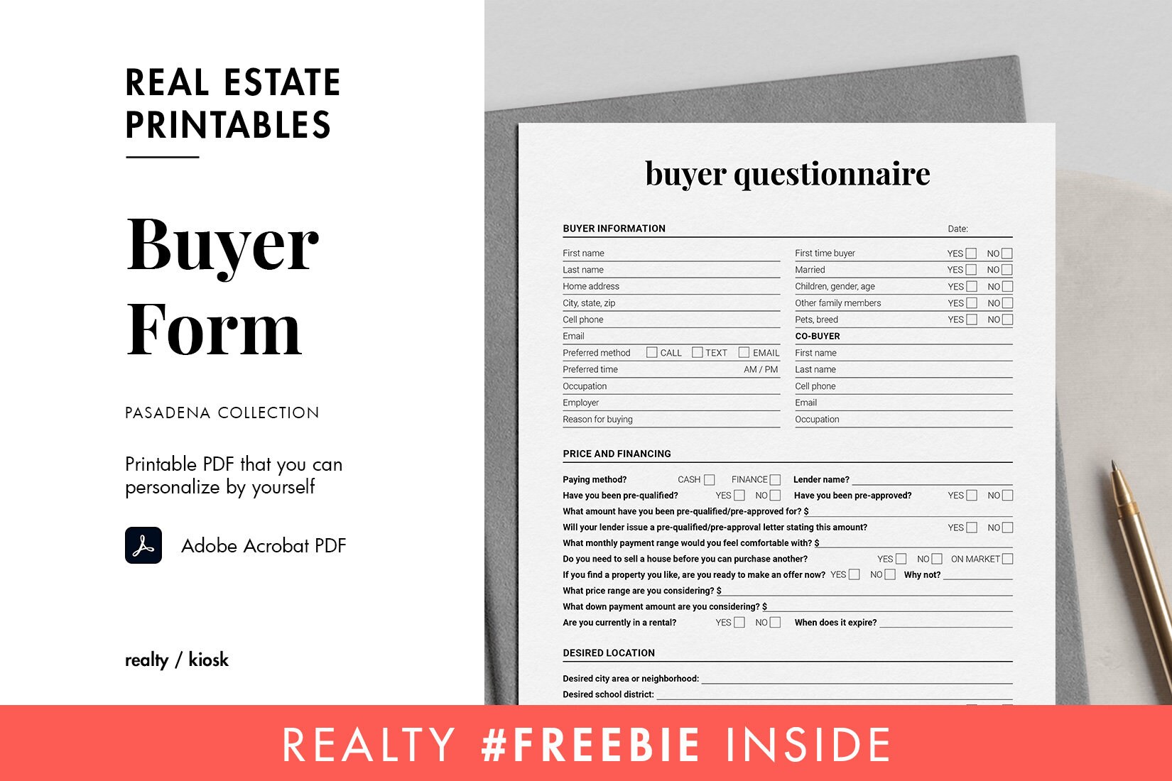Real Estate Buyer Questionnaire Buyer Consultation Form Etsy