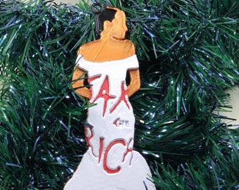 AOC Tax the Rich met gala ornament