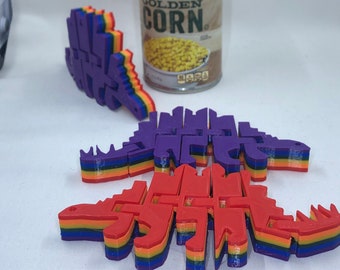 SteGAYsaurus + friends Rainbow Large flexible fidget toy LGBTQ rights