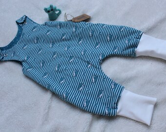 Rompers *Hedgehog* petrol green, fully lined