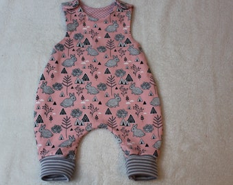 Rompers *Hasenwald* pink-grey, fully lined