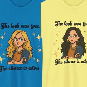 ルック・ワズ・フリー・シャツ - ファニーでセクシーな女の子のTシャツ - 個性的なグラフィックTシャツ - キュートな漫画の顔のシャツ - 大胆なレディースステートメントトップ