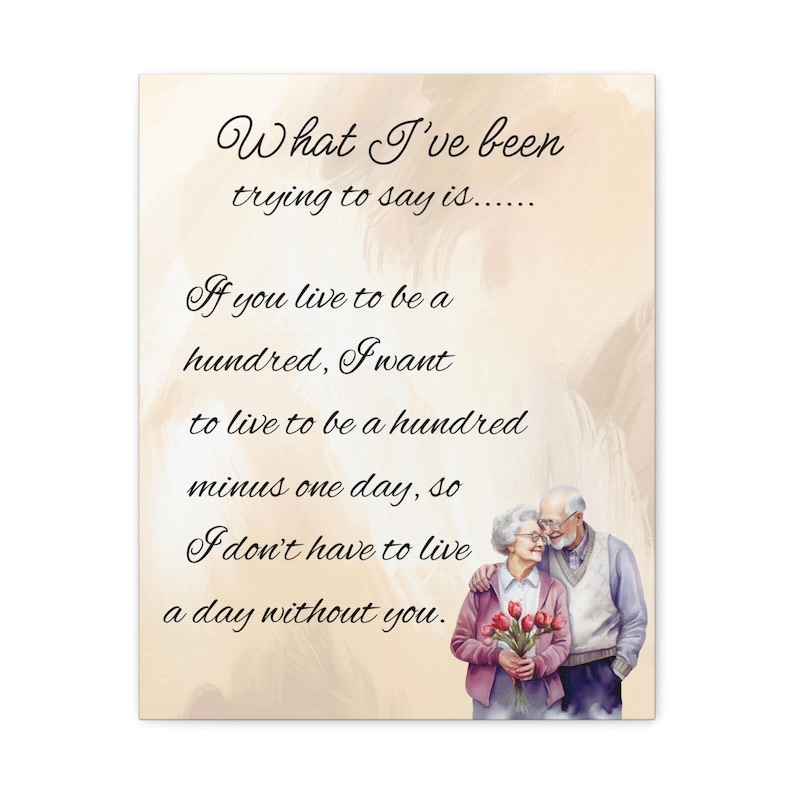 Romantic Elderly Couple Wall Art Sentimental Love Quote Print