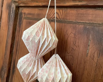 Papier-Anhänger Origami Plisseeanhänger Wohndeko Faltornament Frühling