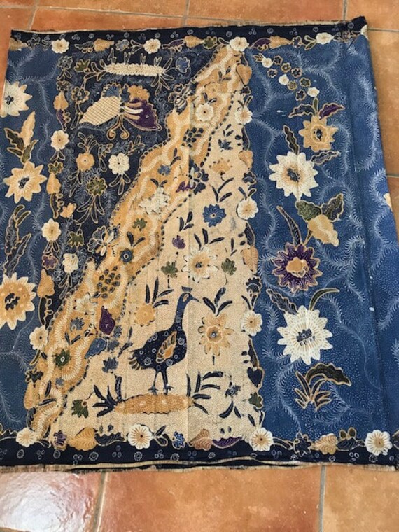 Vintage Indonesian hand painted batik