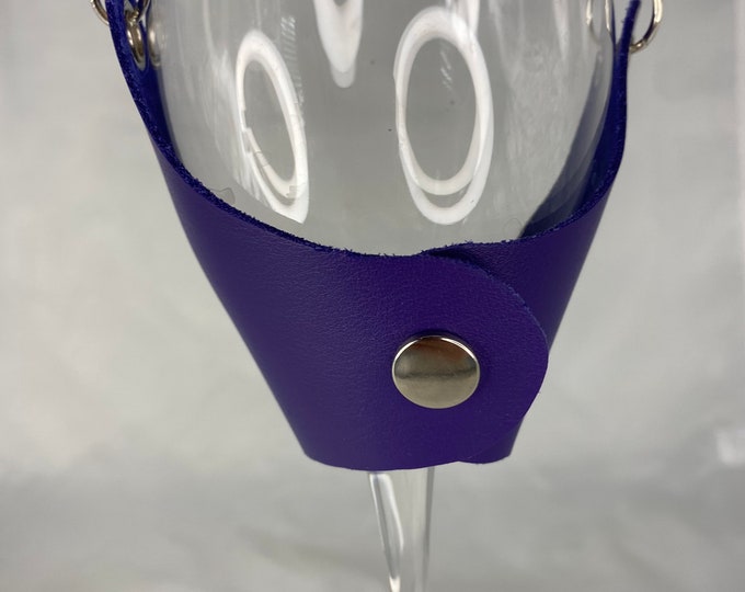 Leather Wine Glass Holder Necklace Etsy