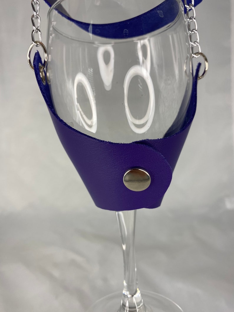 Leather Wine Glass Holder Necklace Etsy