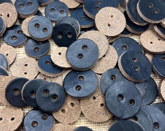 Leather Buttons embellishments Black