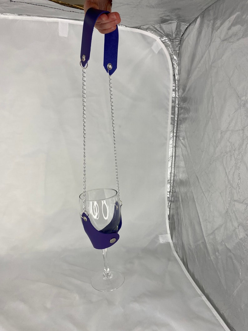 Leather Wine Glass Holder Necklace Etsy