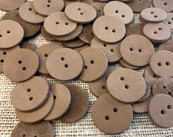 Leather Buttons embellishments Brown