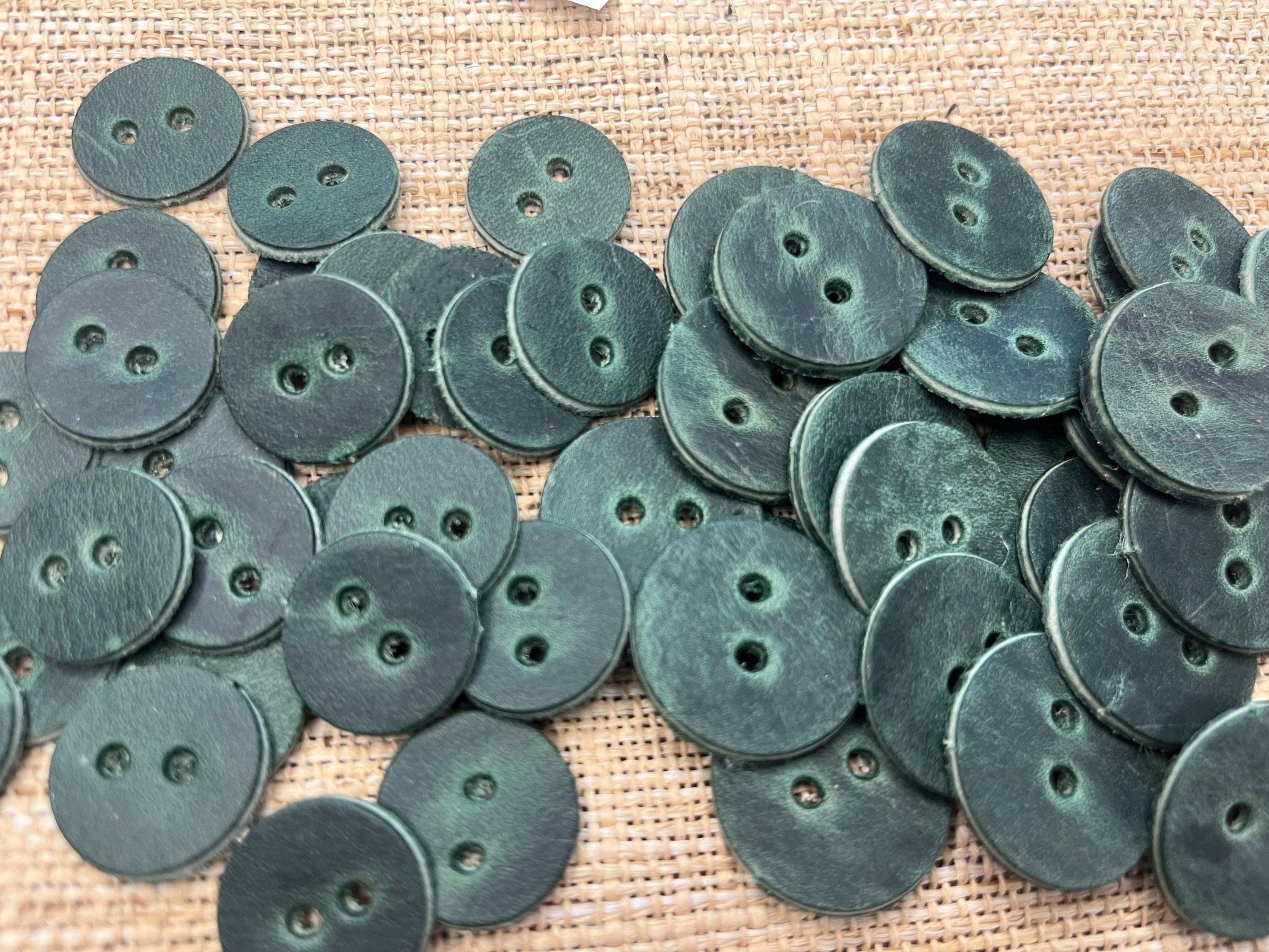 Leather Buttons embellishments green