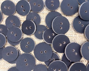 Leather Buttons embellishments Black