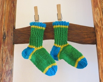 Baby-Wollsocken, Größe 18, grün