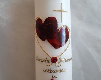 Hochzeitskerze "verbundene Herzen"