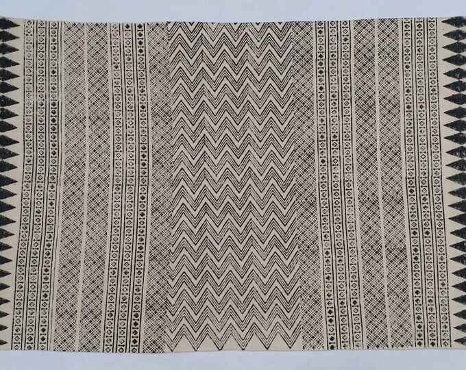 Multi Size Cotton Black /& White Hand Block Print indian Rug Handmade Print rug