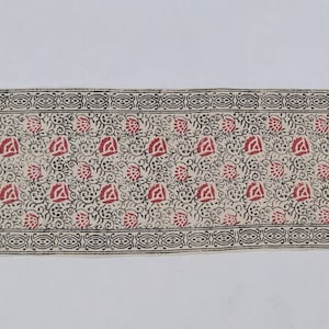 Cotton Runner Black,Red And White Hand Block Print indian Rug- Pure Cotton Runner Rug Dhurrie