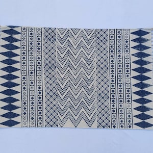 2'X3' Cotton Indigo Handblock Printed  Rug - Handmade Block Print 60*90 Cm