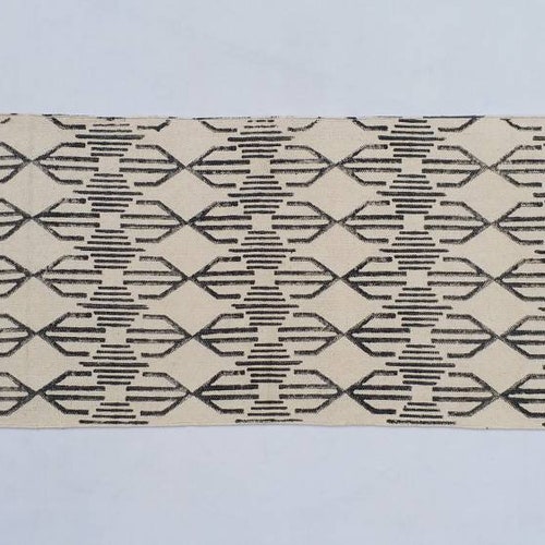 Multiple Sizes Yellow Runner Rug Navy Blue Border and White Etsy