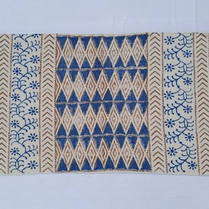 2&#39;X3&#39; Cotton Navy Blue Handblock Printed Dark Navy Blue Handmade Block Print Small Rug 60*90 cm