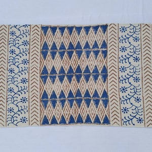 2'X3' Cotton Navy Blue Handblock Printed Dark Navy Blue Handmade Block Print Small Rug 60*90 cm