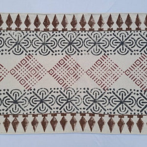 2'X3' Cotton Black,Brown & Red Handblock Printed - Beautiful Handmade Block Print Small Rug 60*90 cm