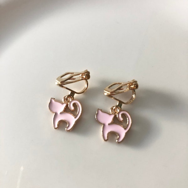 cute cat ear clips champagne gold pink