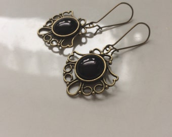 beautiful earrings bronze black