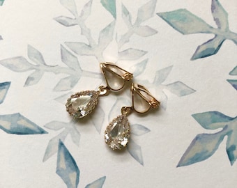 noble earCLIPS in gold crystal