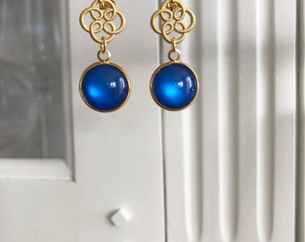 Ear CLIPS gold royal blue