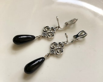 elegante OhrCLIPS silber schwarz