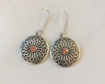 Ornamente Ohrringe silber rosa