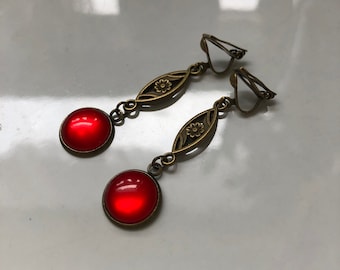 Ear CLIPS bronze red