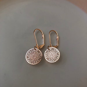 Meander earrings in rose gold