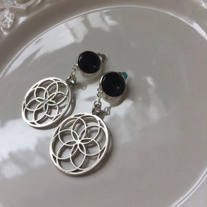 elegant ear CLIPS silver black