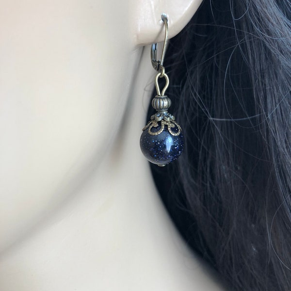 Blaufluss Ohrringe bronze nachtblau