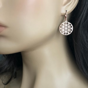 Flower of life earrings rose gold