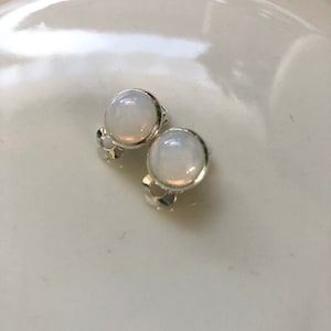 Ear clips white opal setting color choice