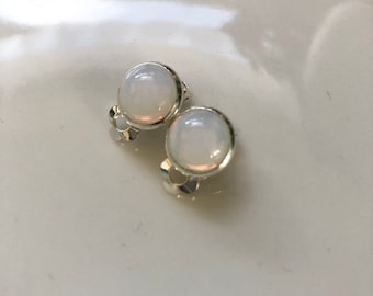 Ear clips white opal setting color choice