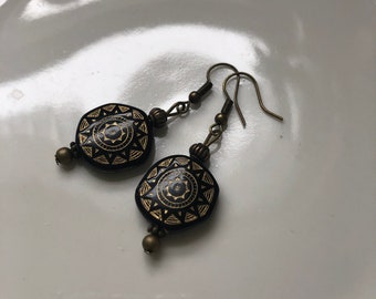 Indian earrings bronze black