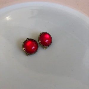 Earrings bronze red